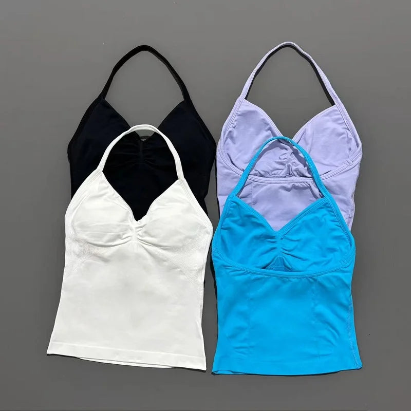 Dynamic Tank With Removable Pads V Neck Sports Sleeveless