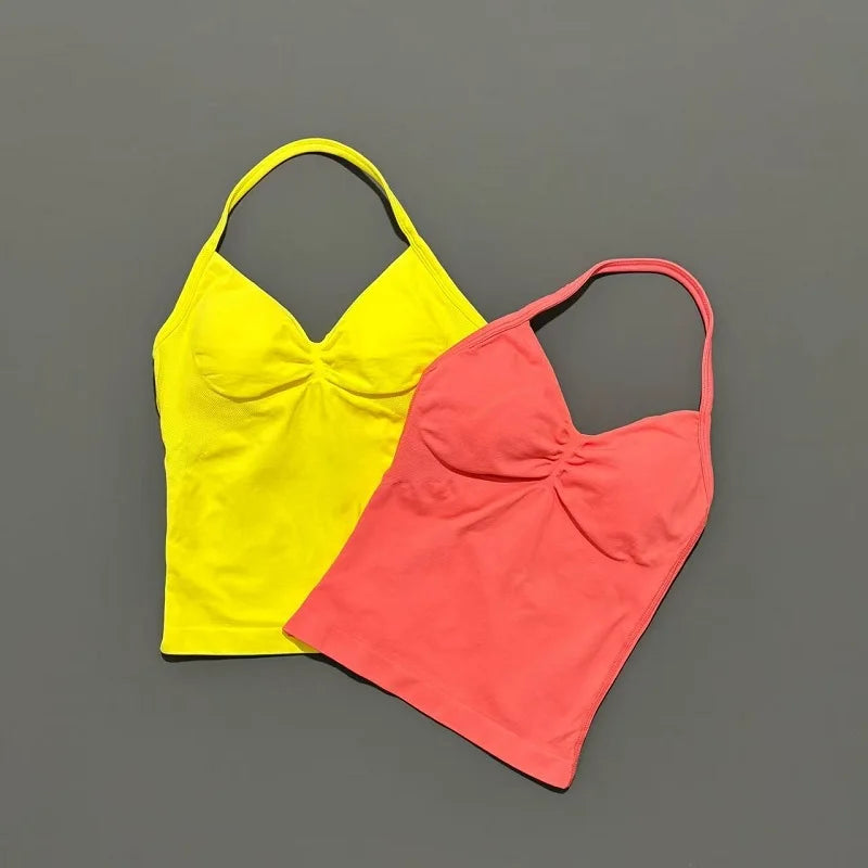 Dynamic Tank With Removable Pads V Neck Sports Sleeveless