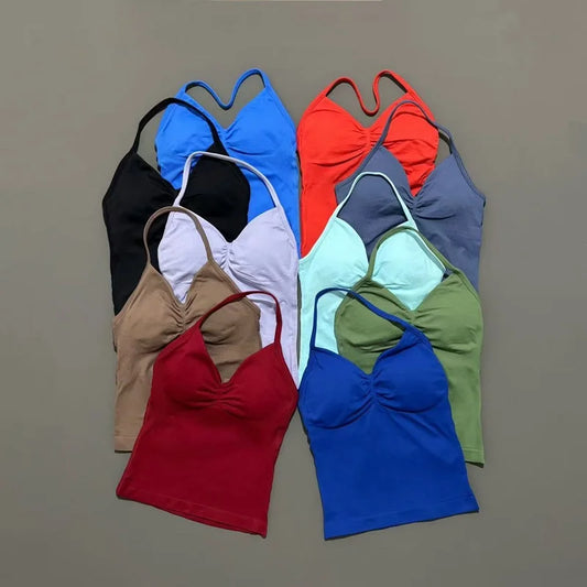 Dynamic Tank With Removable Pads V Neck Sports Sleeveless