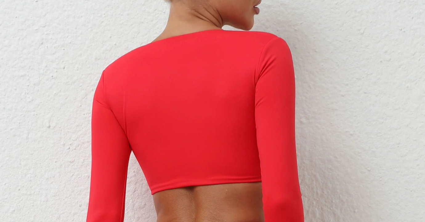 Deep V Twist Long Sleeve