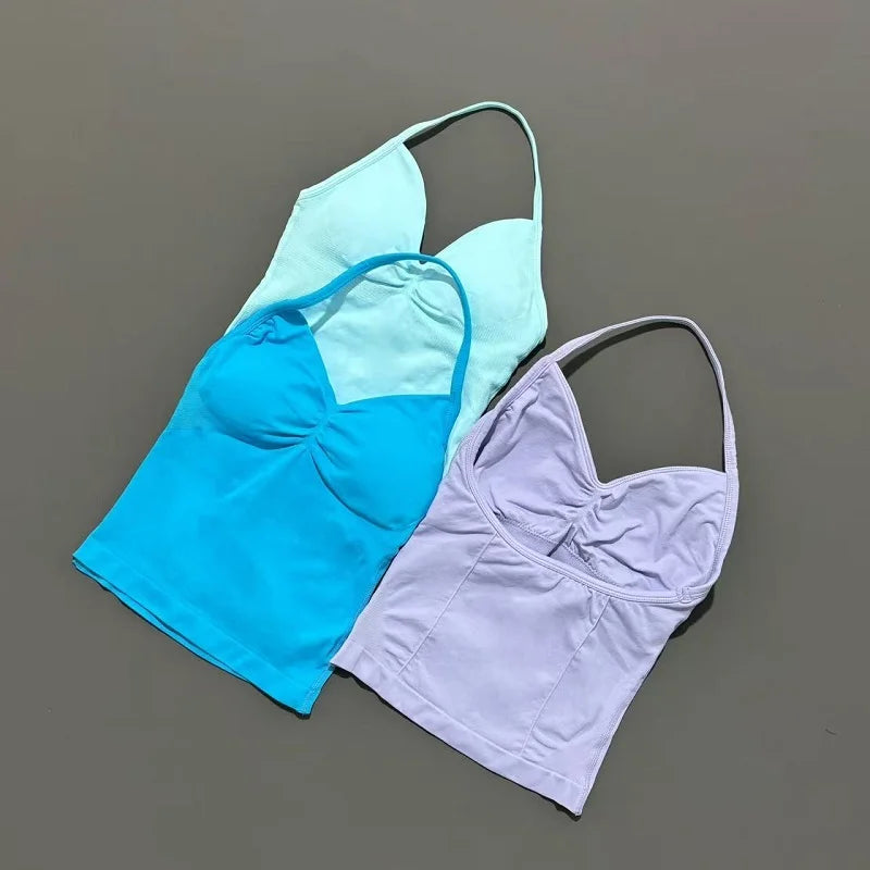 Dynamic Tank With Removable Pads V Neck Sports Sleeveless